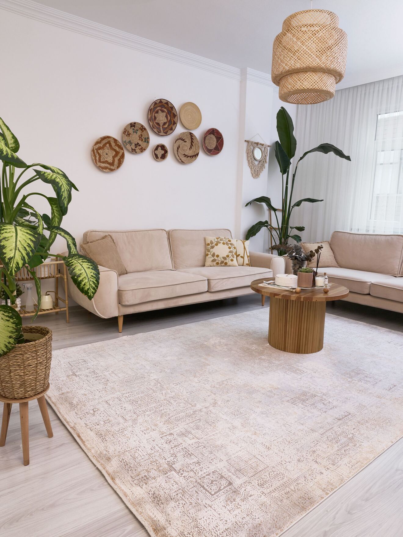 Queen 8101 Altın - Viskon Bambu Halı | Dokuma Salon Halısı